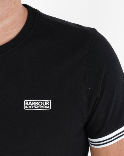 Barbour International T-Shirt mit Streifen in Schwarz