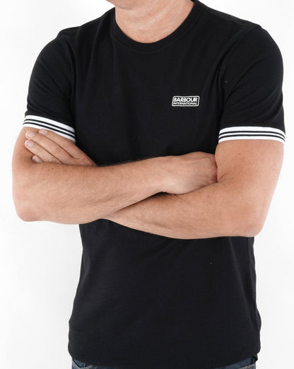 Barbour International T-Shirt mit Streifen in Schwarz