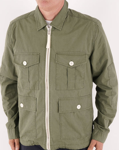 Pretty Green Creedence Überhemd Olivgrün