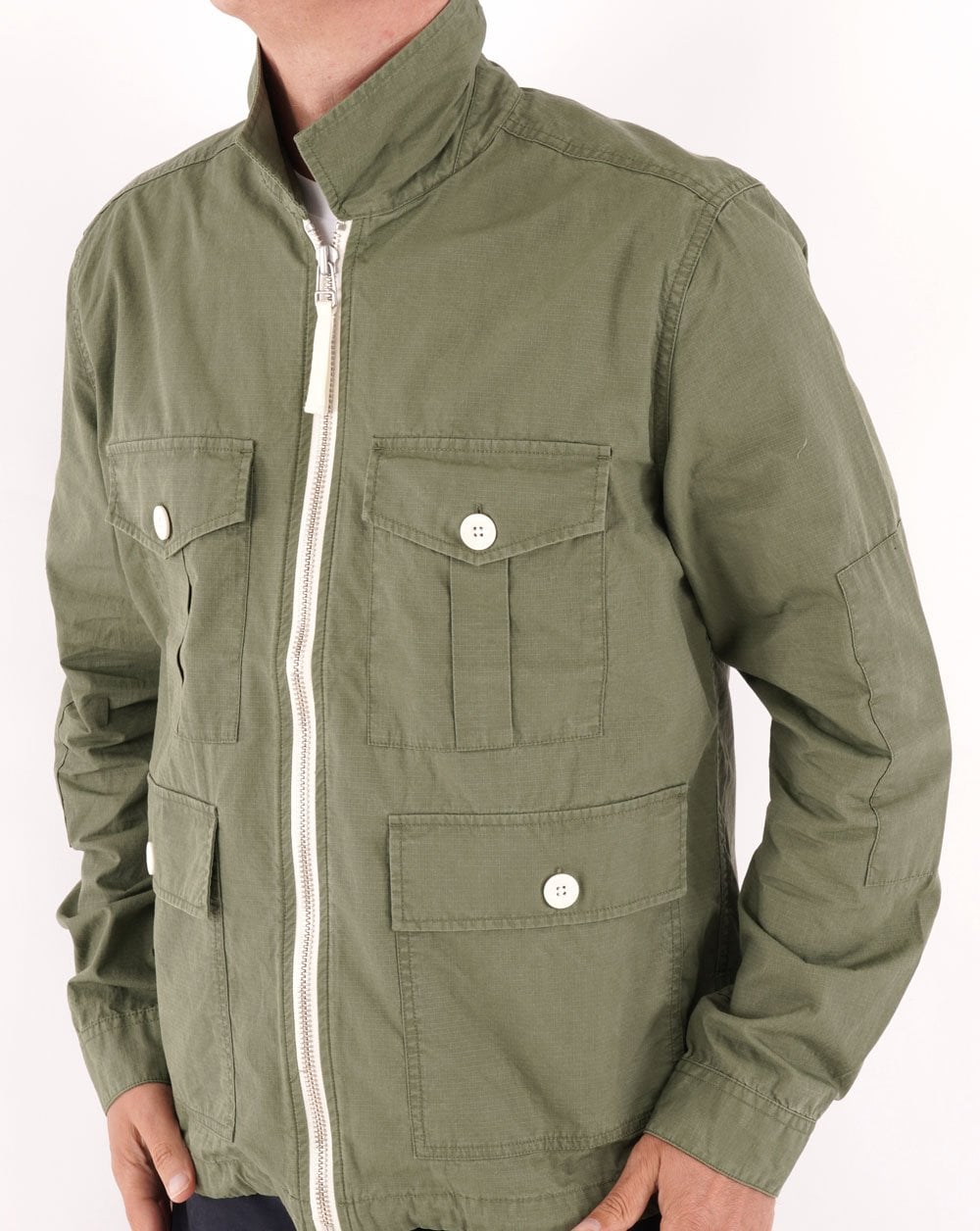 Pretty Green Creedence Overshirt Olive Green