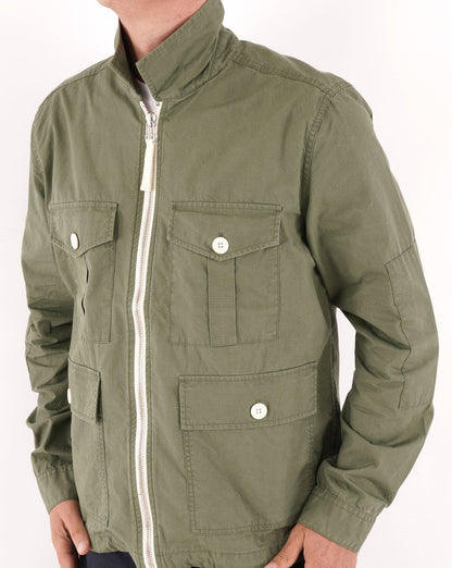 Pretty Green Creedence Überhemd Olivgrün