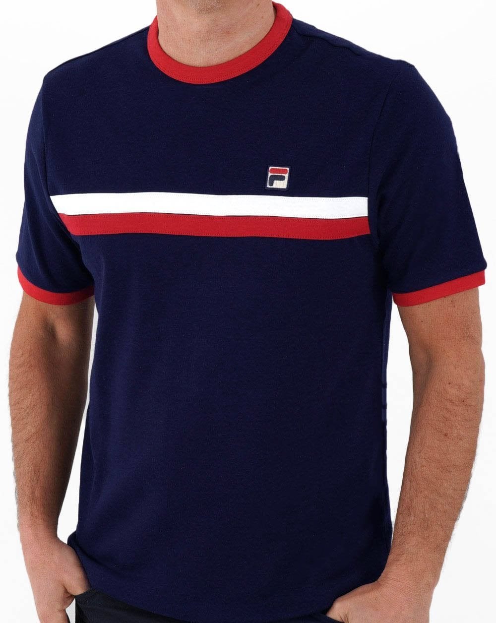 Fila Vintage Old Skool T-Shirt Marineblau/Rot