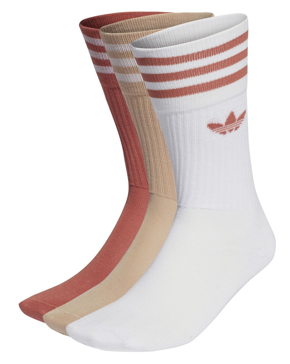 Adidas Originals Crew-Socken 3er-Pack Weiß/Beige/Erde