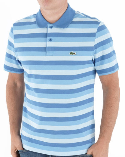 Lacoste Gestreiftes Poloshirt Blau