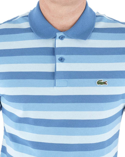 Lacoste Gestreiftes Poloshirt Blau