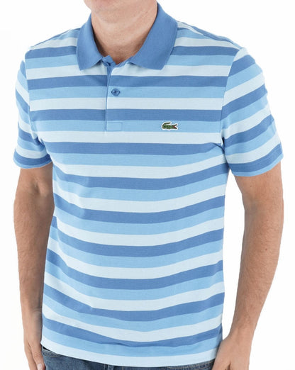 Lacoste Gestreiftes Poloshirt Blau
