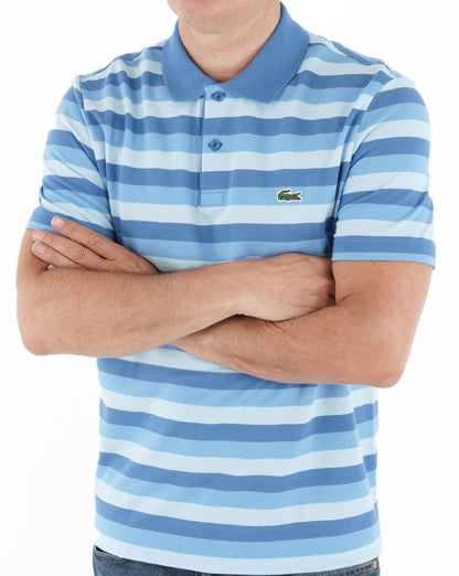 Lacoste Gestreiftes Poloshirt Blau