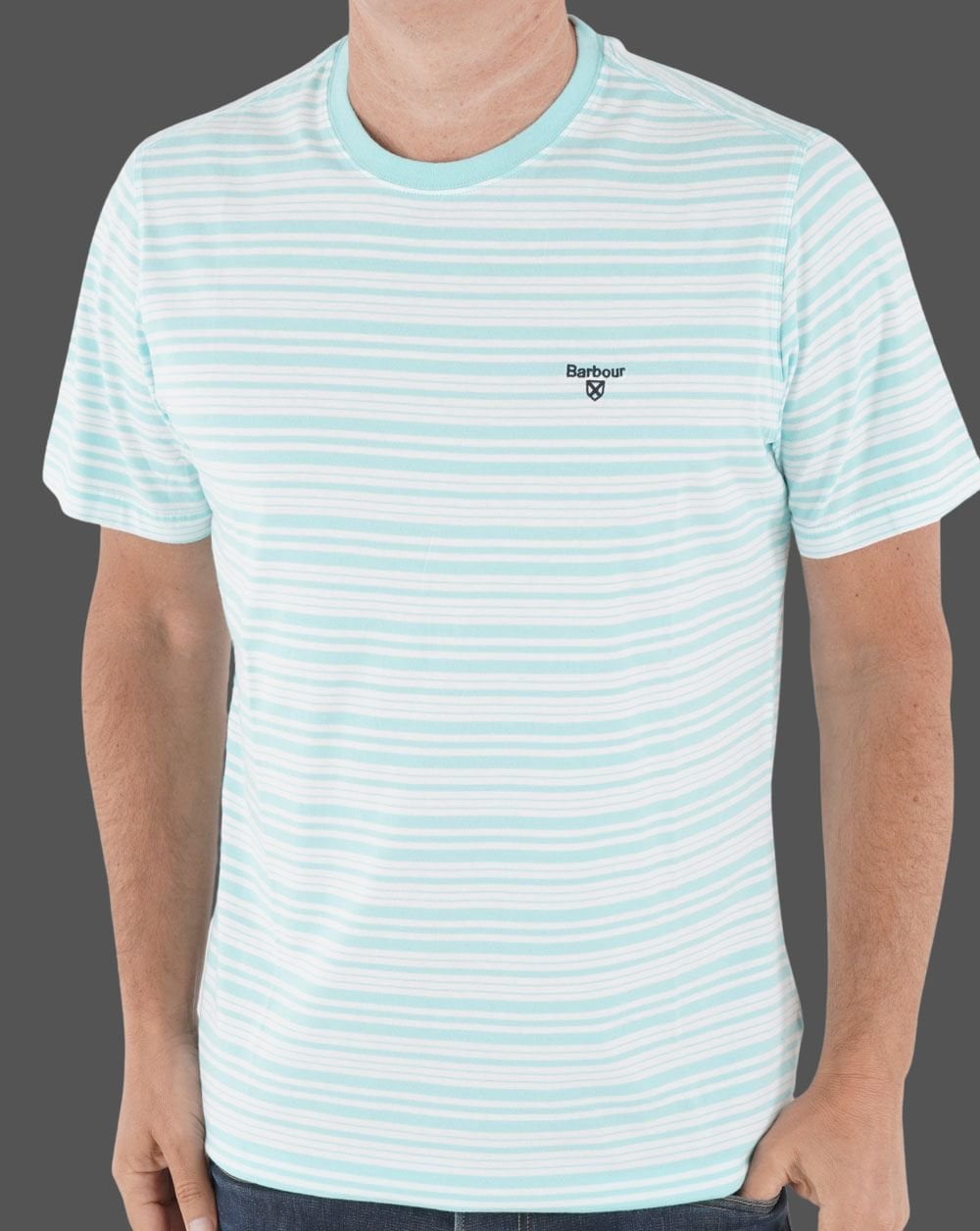 Barbour Gestreiftes T-Shirt Aqua