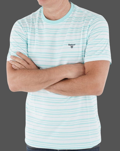Barbour Gestreiftes T-Shirt Aqua