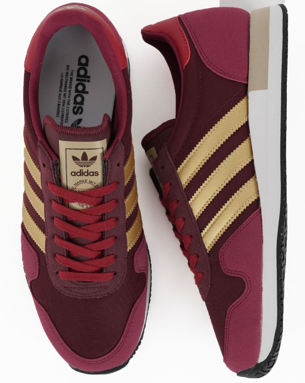 Adidas USA 84 Trainers Burgundy Red/Gold