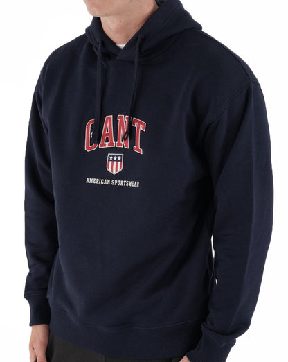 Gant Retro Shield Hoodie Marineblau