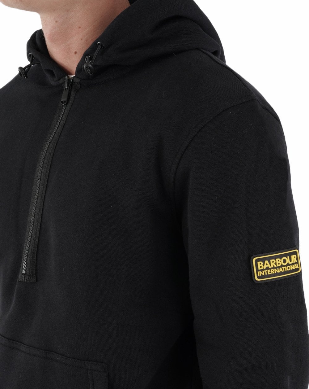 Barbour International Badge Half Zip Hoody Black