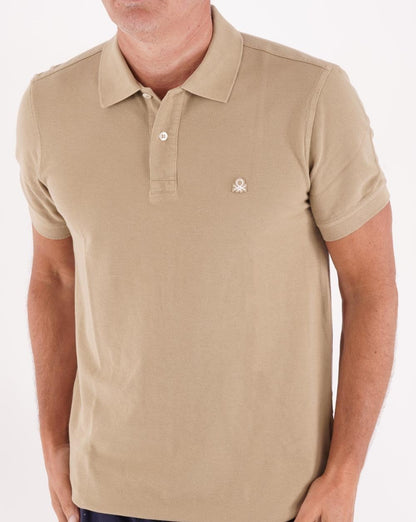 Benetton Poloshirt Hellbraun