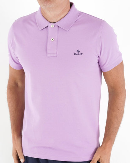 Gant Poloshirt mit Kontrastkragen, Orchideen-Flieder