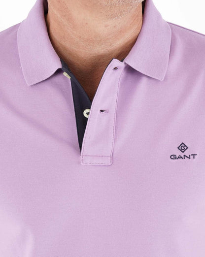 Gant Poloshirt mit Kontrastkragen, Orchideen-Flieder