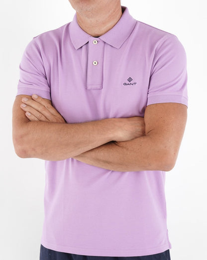 Gant Poloshirt mit Kontrastkragen, Orchideen-Flieder