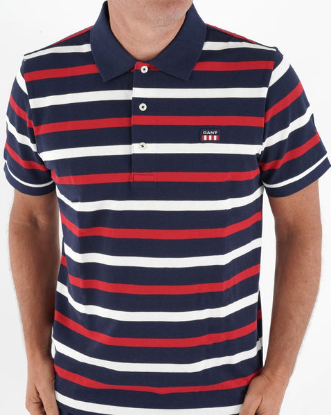 Gant Retro Flag Polo Shirt Navy