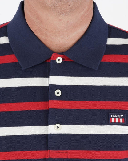Gant Retro Flag Poloshirt Marineblau