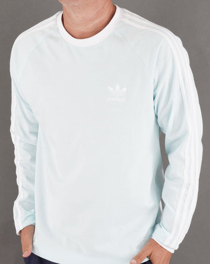 Adidas Originals 3-Streifen Langarm-T-Shirt Eisblau