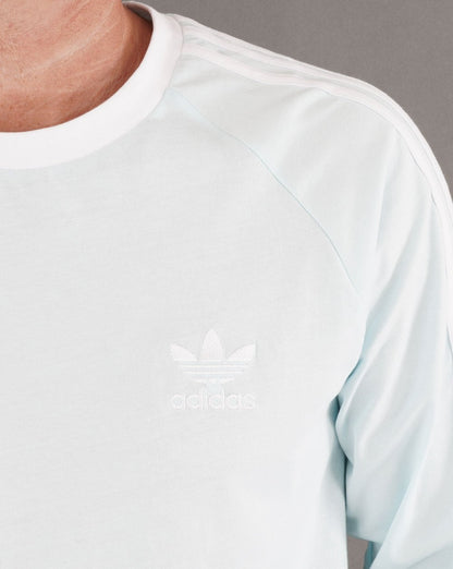Adidas Originals 3-Streifen Langarm-T-Shirt Eisblau