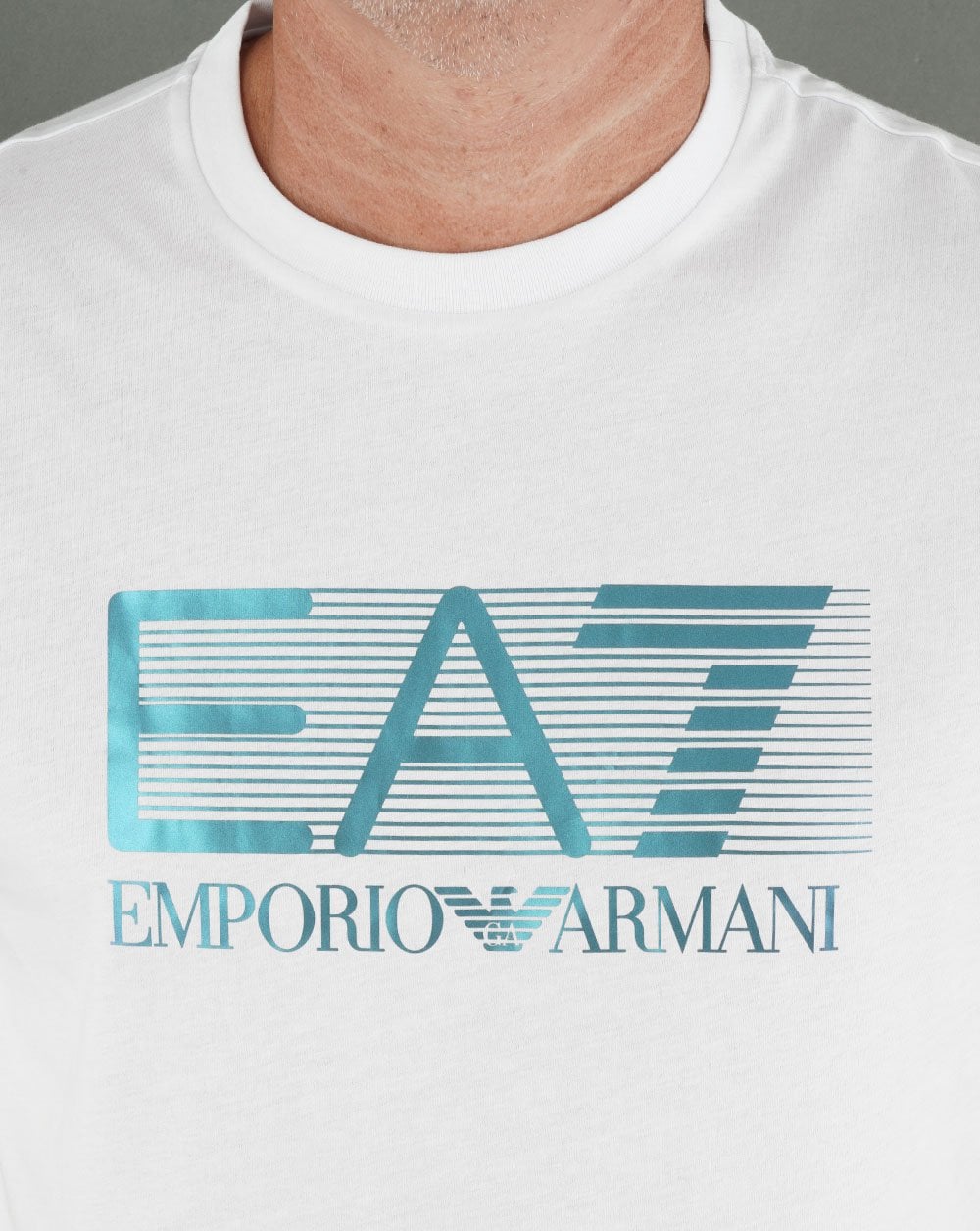 EA7 Logo Jersey T-Shirt Weiß