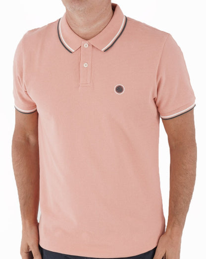Pretty Green Poloshirt mit Streifen in Rosa