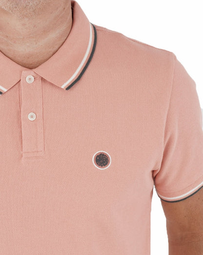 Pretty Green Poloshirt mit Streifen in Rosa