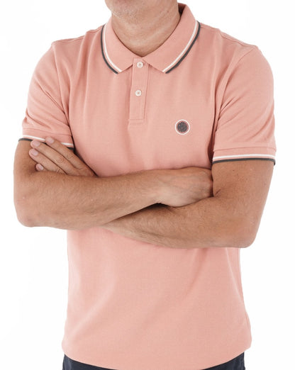 Pretty Green Poloshirt mit Streifen in Rosa