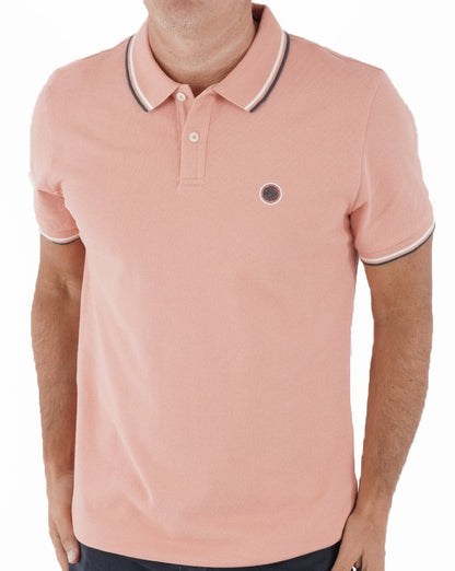 Pretty Green Poloshirt mit Streifen in Rosa