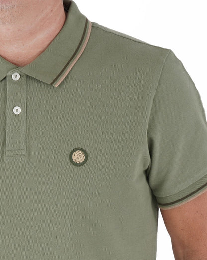 Pretty Green Poloshirt mit Streifen Grün
