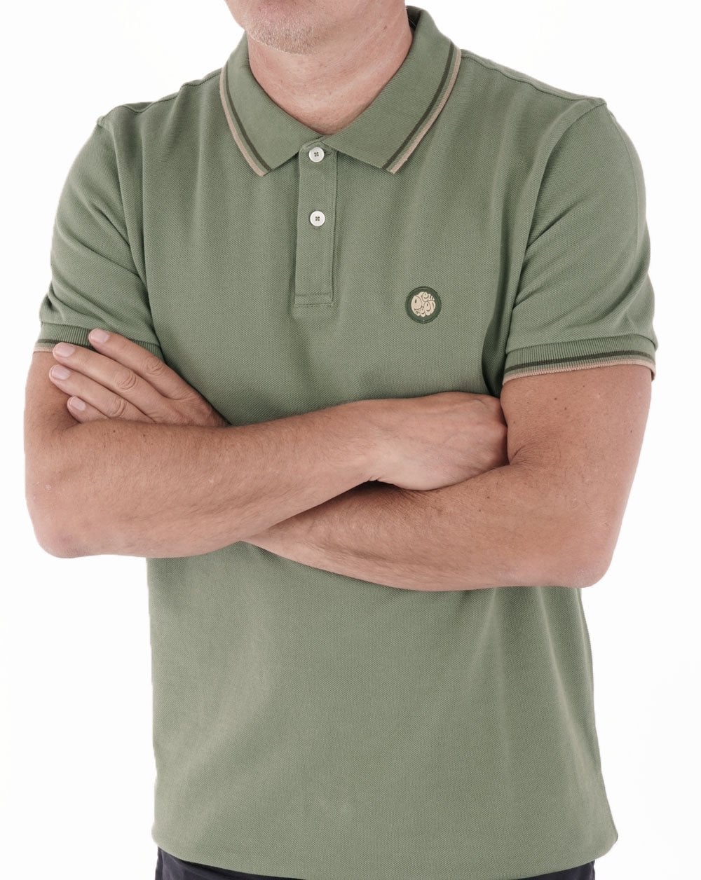 Pretty Green Poloshirt mit Streifen Grün