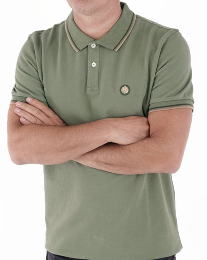 Pretty Green Poloshirt mit Streifen Grün
