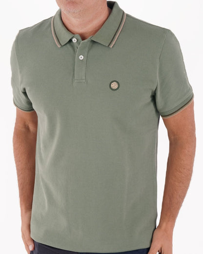 Pretty Green Poloshirt mit Streifen Grün