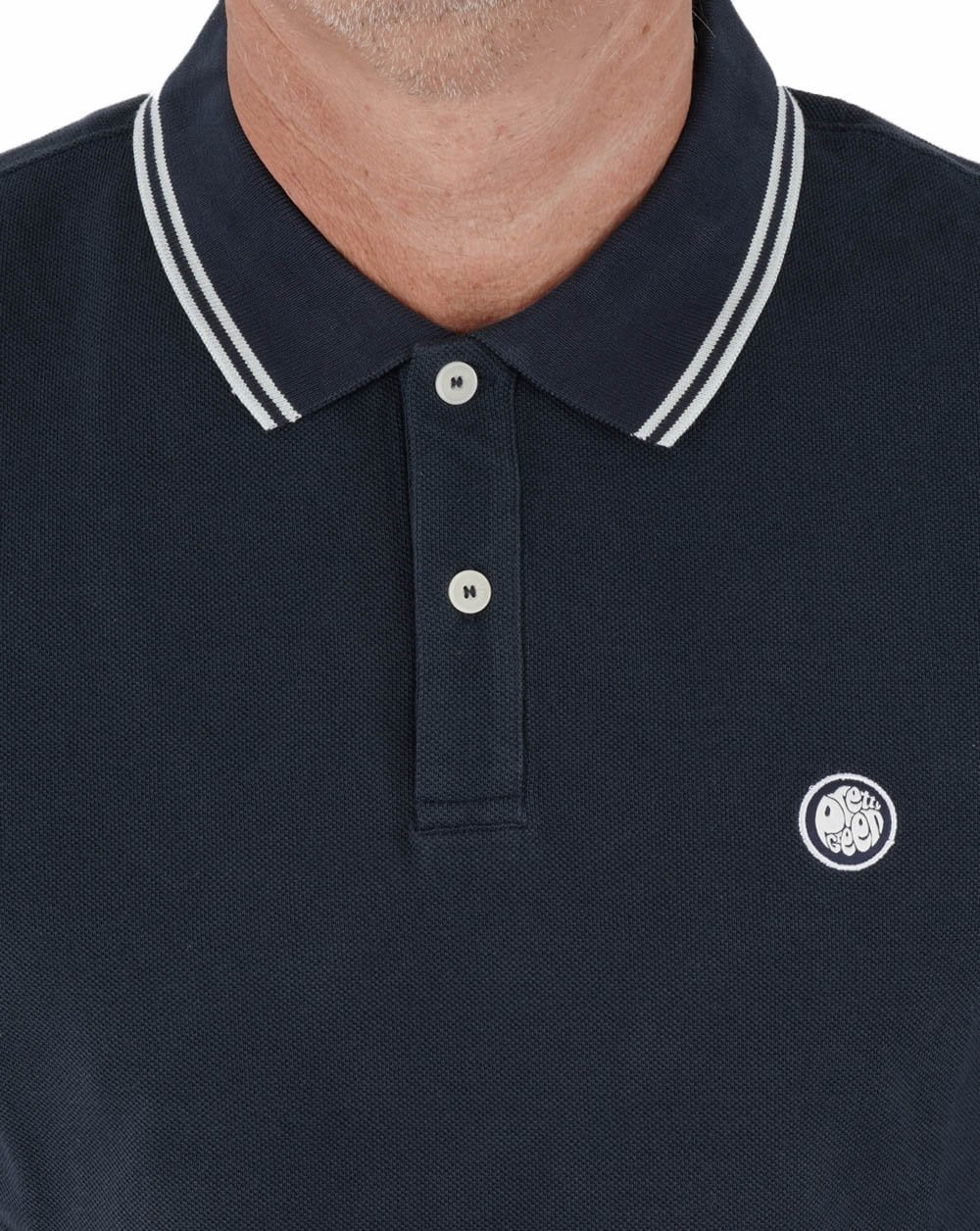 Pretty Green Barton Langarm-Poloshirt, Marineblau