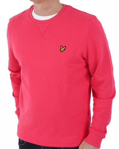 Lyle &amp; Scott Sweatshirt mit Rundhalsausschnitt, Elektrorosa