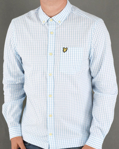 Lyle &amp; Scott Gingham-Hemd Hellblau/Weiß