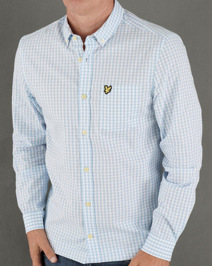 Lyle &amp; Scott Gingham-Hemd Hellblau/Weiß