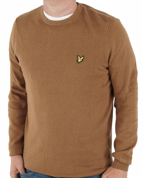 Lyle & Scott Cotton Merino Crew Jumper Gold