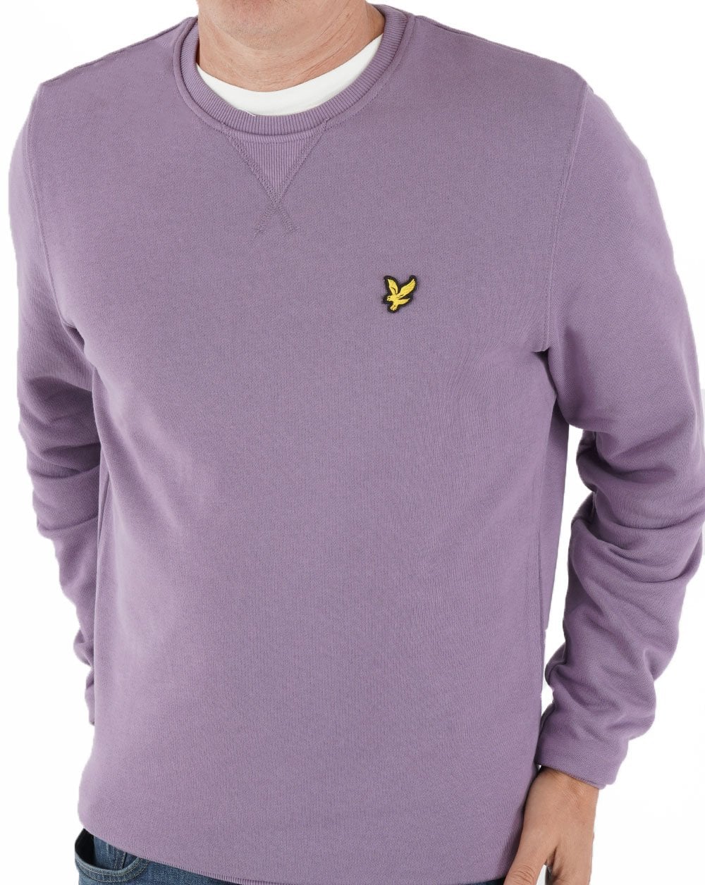 Lyle &amp; Scott Sweatshirt mit Rundhalsausschnitt, Violett