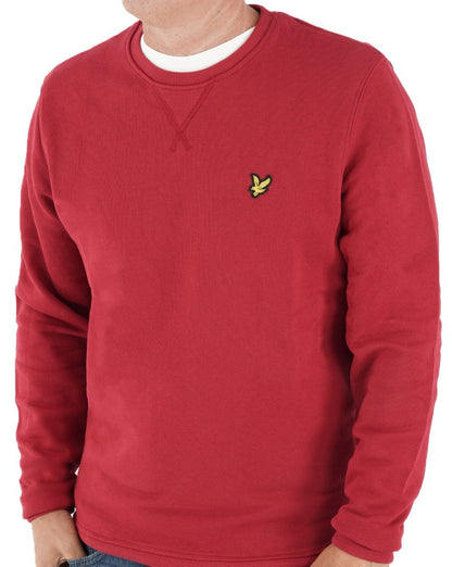 Lyle &amp; Scott Sweatshirt mit Rundhalsausschnitt, Rot