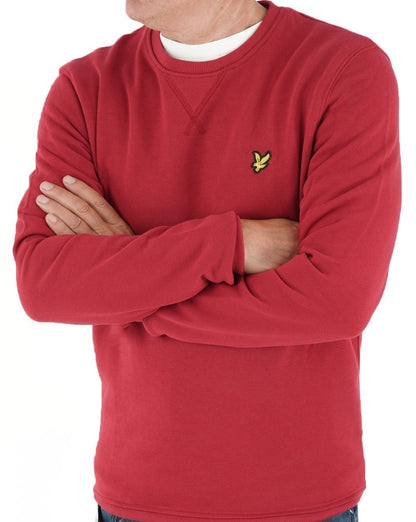 Lyle &amp; Scott Sweatshirt mit Rundhalsausschnitt, Rot
