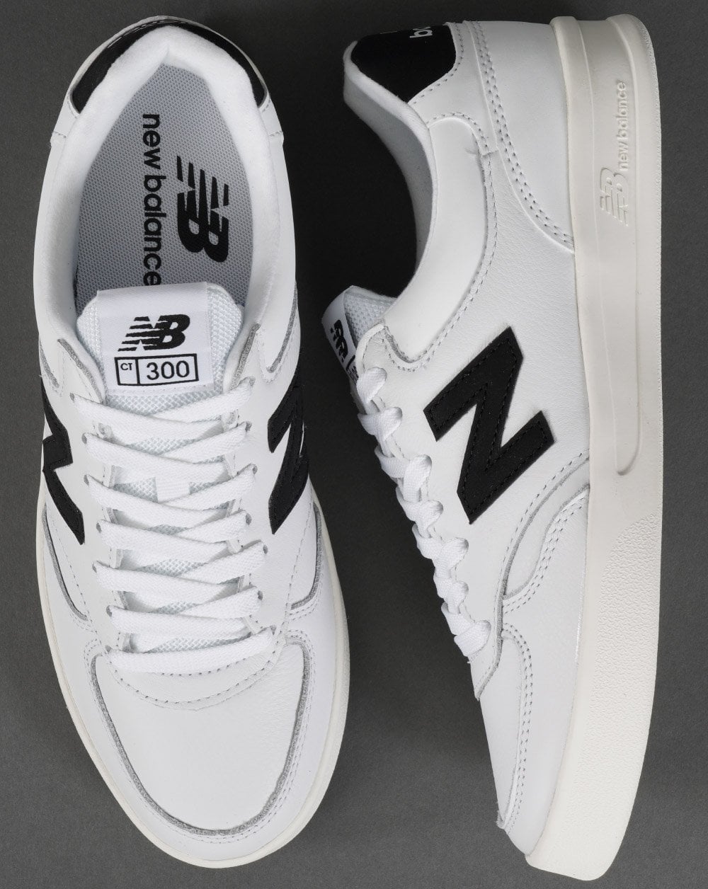New Balance 300 Ledersneaker Weiß/Schwarz