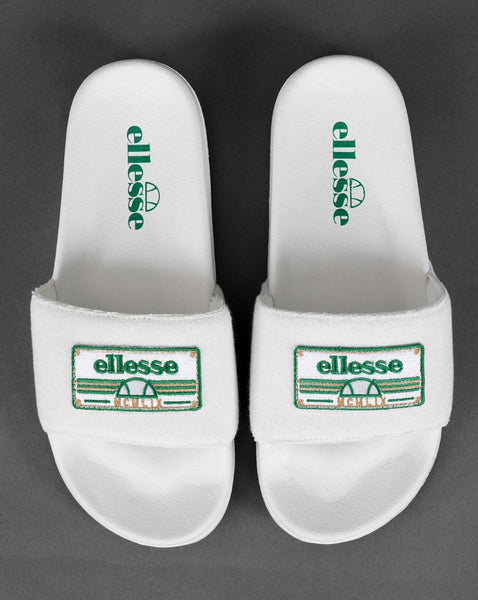 Ellesse Court Towelling Slide White/green