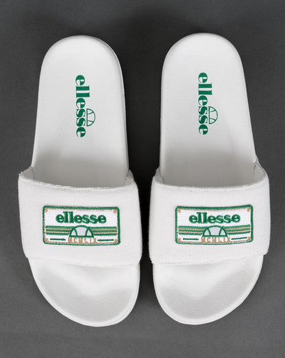 Ellesse Court Frottee-Slipper Weiß/Grün