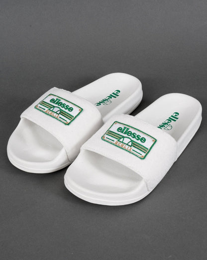 Ellesse Court Frottee-Slipper Weiß/Grün