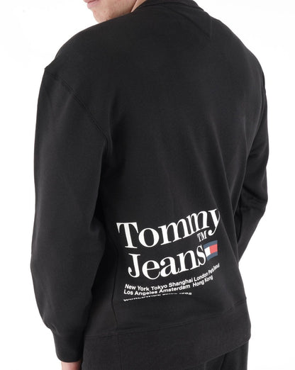 Tommy Hilfiger – Schwarzes Sweatshirt mit Rundhalsausschnitt und Text
