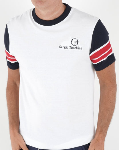 Sergio Tacchini Leo T-Shirt Weiß/Marineblau/Rot