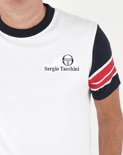 Sergio Tacchini Leo T-Shirt Weiß/Marineblau/Rot