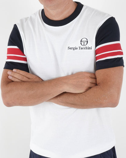 Sergio Tacchini Leo T-Shirt Weiß/Marineblau/Rot
