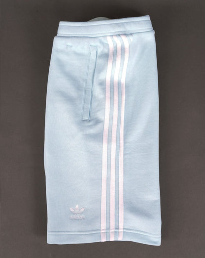 Adidas Originals – Shorts mit 3 Streifen und Reißverschlusstasche, Eisblau